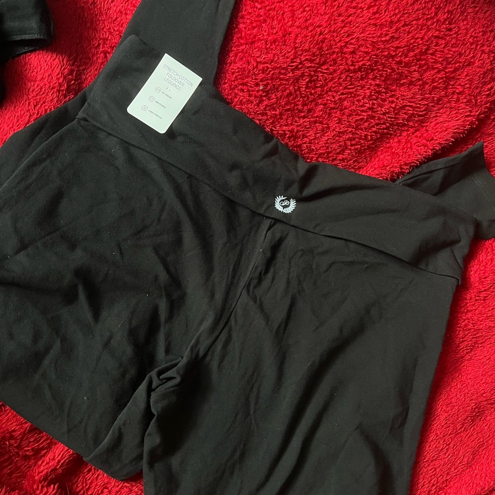 Victoria's Secret Pink Black Foldover Leggings NWT